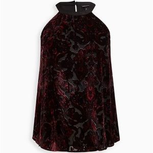 New! Torrid Halter Tunic Tank - Burnout Velvet Paisley - Size 2